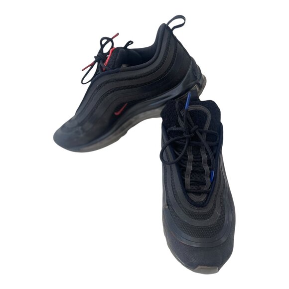 2017 Nike Air Max 97 Ultra Premium Black Rush Blue & Red Running Size 9 - Picture 1 of 8